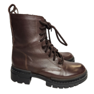 Size 6.5 Platform boot Leather Chunky combat boot Brown color STEVE MADDEN